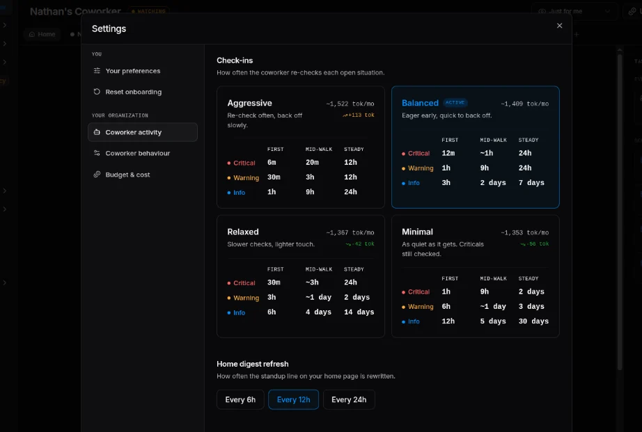 OpsPilot Coworker mode selector — Off, Reactive, Active and Autonomous AI SRE modes in product settings