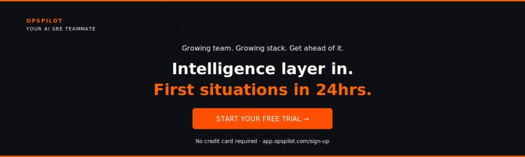 OpsPilot observability scaling engineering team doubles free trial AI SRE Coworker