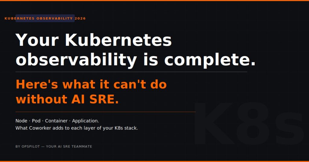Kubernetes observability AI SRE Coworker OpsPilot 2026 what changes