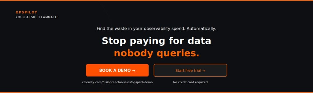 OpsPilot observability cost reduction AI SRE book demo Coworker 2026