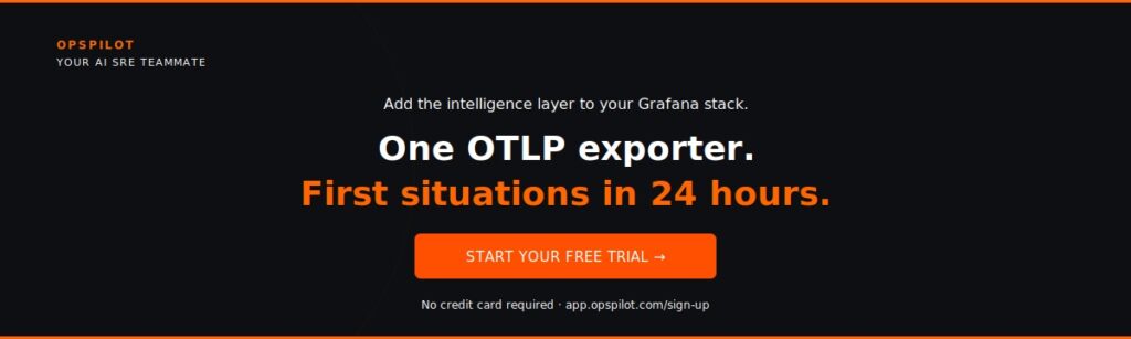 OpsPilot Grafana AI SRE free trial Coworker intelligence layer 2026