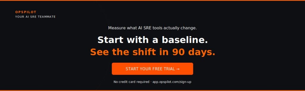 OpsPilot AI SRE tools free trial metrics MTTR leading indicators Coworker 2026