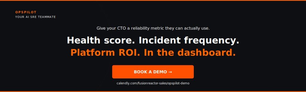 OpsPilot observability platform CTO metrics business case book demo 2026