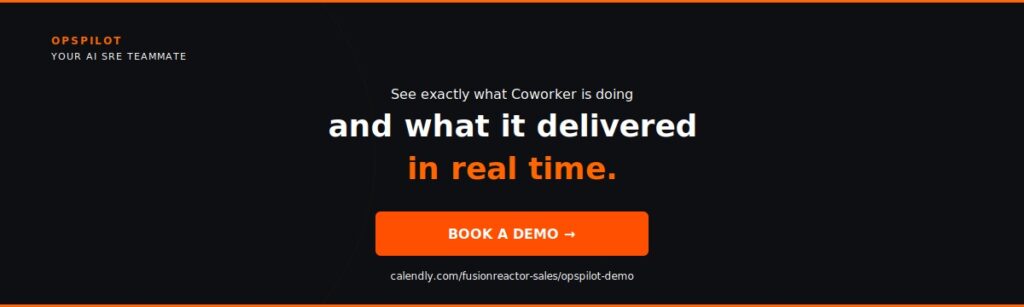 OpsPilot ai sre token transparency dashboard book demo Coworker 2026