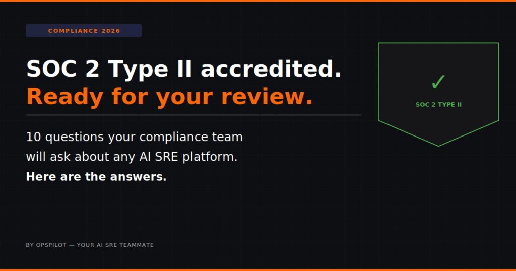 soc 2 type 2 ai sre platform opspilot compliance 2026" Plac
